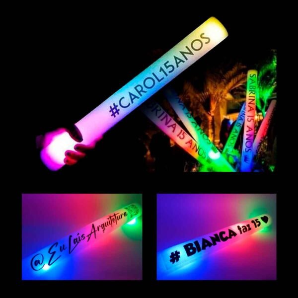 Bastão de LED Personalizado para Festa l 5 bastões por R$ 57,90