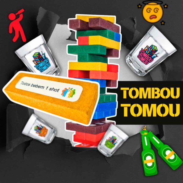 Jogo de bebida para festa tombou, tomou.
