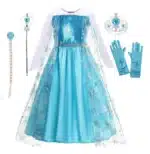 Fantasia infantil da Elsa, do filme Frozen, Kit completo com Acessórios