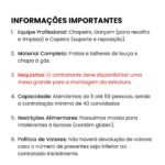 Informações importantes sobre o buffet de crepe para festa em São Paulo: equipe inclusa, materiais de louça, opção de massa sem lactose e capacidade para até 50 pessoas.