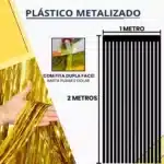 Kit com 4 cortinas metalizadas para decoração de festa