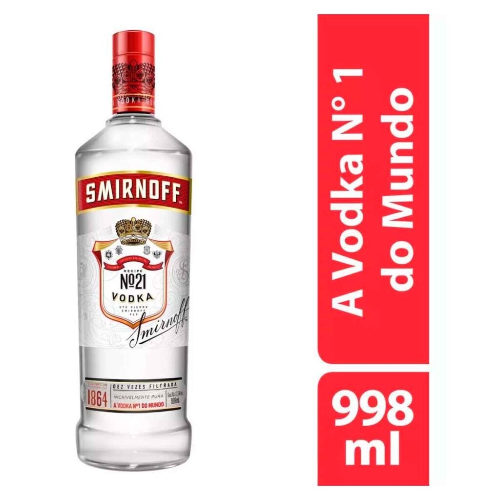 Garrafa de Vodka Smirnoff 998ml. A marca número 1 do mundo