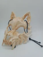 Máscara Lobo Halloween — Caveira Fossilizada Marrom para Cosplay e Festa - Imagem 4