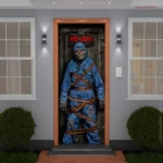 Capa de Porta Halloween — Múmia/Caveira em Tecido com Elástico (0,85 × 2,10 m) - Imagem 4