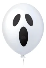 Balão Fantasma Halloween — N11 (11") Látex Redondo | Kit 25 Unidades - Imagem 2