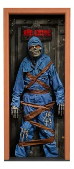 Capa de Porta Halloween — Múmia/Caveira em Tecido com Elástico (0,85 × 2,10 m) - Imagem 3