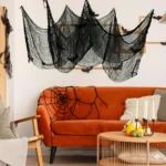 Tecido Gaze Halloween — Teia Decorativa Gigante 1,9 m × 72 cm (Preto)