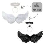 Asa de Anjo com Tiara — Fantasia Adulto e Infantil (Branco ou Preto) - Imagem 8