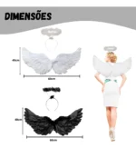 Asa de Anjo com Tiara — Fantasia Adulto e Infantil (Branco ou Preto) - Imagem 4