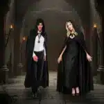 Capa de Bruxa com Capuz — Adulto Luxo em Cetim (Tamanho Longo)