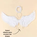 Asa de Anjo com Tiara — Fantasia Adulto e Infantil (Branco ou Preto) - Imagem 7