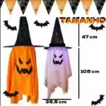 Kit 2 Fantasmas Decoração Pendurar Dia Das Bruxas Halloween - Imagem 3