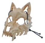Máscara Lobo Halloween — Caveira Fossilizada Marrom para Cosplay e Festa - Imagem 3