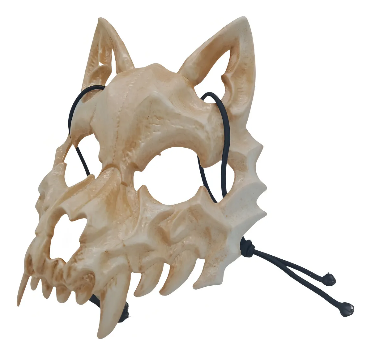 D_NQ_NP_2X_813132-MLA82145176364_022025-F.webp Máscara Lobo Halloween — Caveira Fossilizada Marrom para Cosplay e Festa - Imagem 3