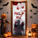 Capa de Porta Decorativa Halloween — Veste Fácil 0,85 × 2,10 m (Tecido com Elástico)