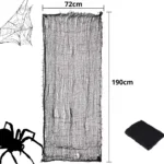 Tecido Gaze Halloween — Teia Decorativa Gigante 1,9 m × 72 cm (Preto) - Imagem 3