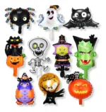 Balão Metalizado Halloween – Kit 10 Unidades (40 cm) Preto