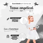 Asa de Anjo com Tiara — Fantasia Adulto e Infantil (Branco ou Preto) - Imagem 5