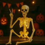 Esqueleto Halloween com LED — Caveira Articulada 70 cm para Decoração - Imagem 2