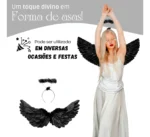 Asa de Anjo com Tiara — Fantasia Adulto e Infantil (Branco ou Preto) - Imagem 6