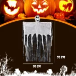Caveira Halloween 90 cm — Decoração Assustadora para Porta e Ambientes - Imagem 3