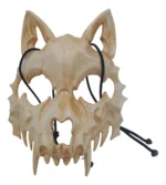 Máscara Lobo Halloween — Caveira Fossilizada Marrom para Cosplay e Festa - Imagem 5
