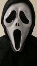 Fantasia pânico adulto completo capa com capuz halloween - Imagem 2