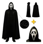 Fantasia pânico adulto completo capa com capuz halloween - Imagem 10