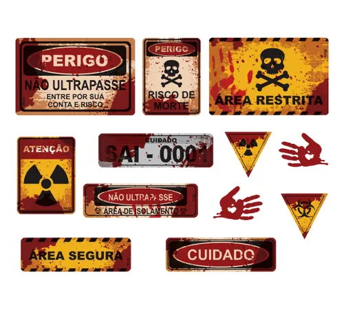 D_NQ_NP_709880-MLB70585687344_072023-O-kit-enfeite-placas-halloween-perigo-sangue-12-unid-1.webp Placas de Perigo Halloween — Kit com 12 Peças em EVA (Sangue) - Imagem 5