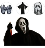 Fantasia Terror Mascarado — Kit Completo com Túnica, Máscara e Luvas (Adulto) - Imagem 9
