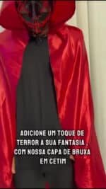 Capa de Bruxa com Capuz — Adulto Luxo em Cetim (Tamanho Longo) - Imagem 2