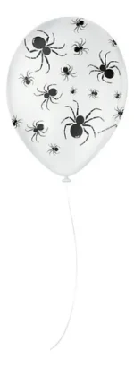 Balão Aranha Halloween — 9" Preto e Branco (Kit 25 Unidades) - Imagem 2