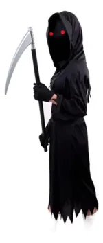 Fantasia Infantil Halloween Morte Com Foice + Óculos De Led - Imagem 7