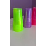 100 Copos Descartável Neon Festa Balada 300ml Sortido Brilho