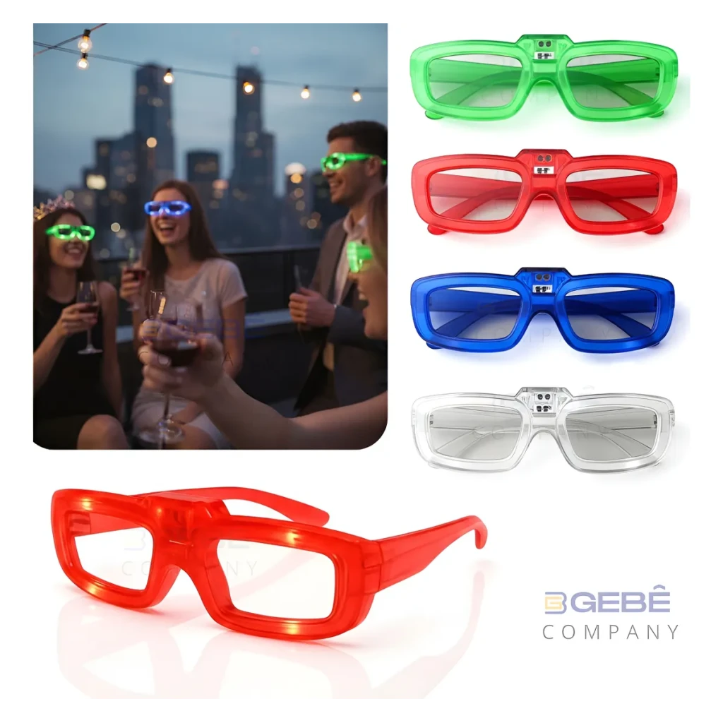 12 Óculos Led Neon Pisca Formatura Aniversário Festa Balada 12 Óculos Led Neon Pisca Formatura Aniversário Festa Balada