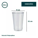 200 Copos Pp Reforçado Chopp E Sucos Descartável - 330ml Cor Cristal