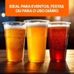 200 Copos Pp Reforçado Chopp E Sucos Descartável - 330ml Cor Cristal