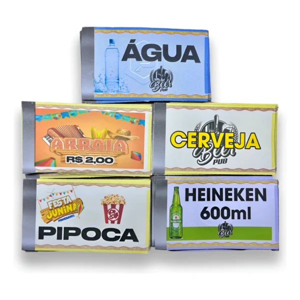 3000 Ticket Bar Personalizado Fichas Bar Festas Consumação