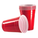 50 Copos Americano Descartável Beer Pong Vermelho Red 440ml Vermelho