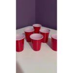 50 Copos Americano Descartável Beer Pong Vermelho Red 440ml Vermelho