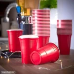 50 Copos Americano Descartável Vermelho Beer Pong Red 440ml