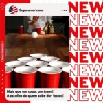 50 Copos Americano Descartável Vermelho Beer Pong Red 440ml