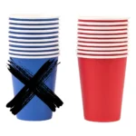 50 Copo Festa Americana Colorido Fora E Branco Dentro