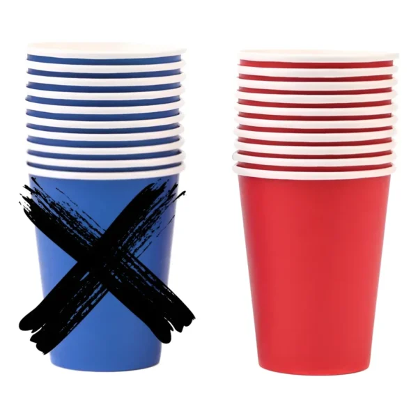 50 Copo Festa Americana Colorido Fora E Branco Dentro