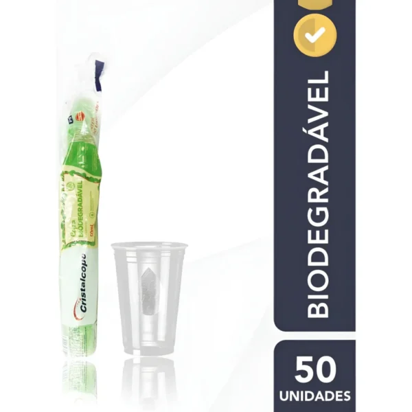 50 Copos Plásticos Pp Eco Biodegradável Chopp Cerveja 550ml Cor Transparente