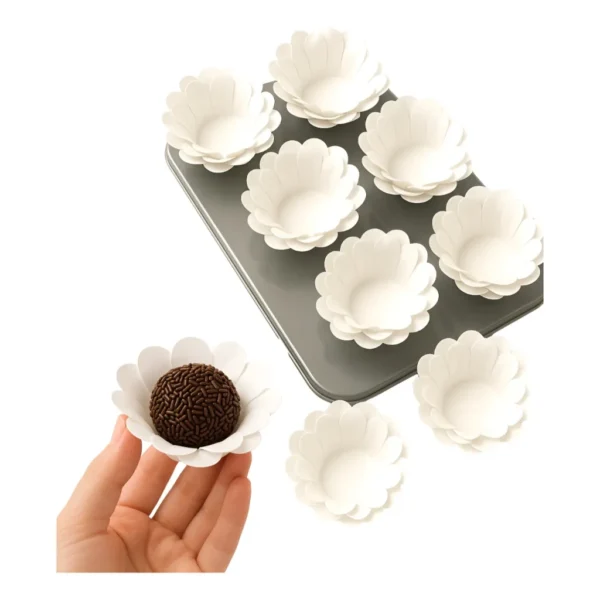 80 Forminhas Doces Finos Flor Luxo Casamento Aniversario