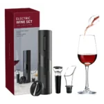 Abridor De Garrafa Vinho Saca Rolhas Elétrico Cor Preto