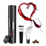 Abridor De Garrafa Vinho Saca Rolhas Elétrico Cor Preto