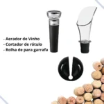 Abridor De Garrafa Vinho Saca Rolhas Elétrico Cor Preto