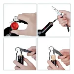 Abridor de garrafa vinho saca rolhas aço inox Tche Amo